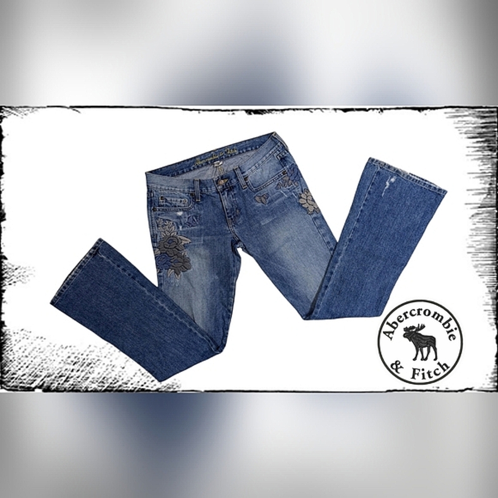 💙 Abercrombie VINTAGE Y2K Low Rise Jeans - Picture 2 of 13